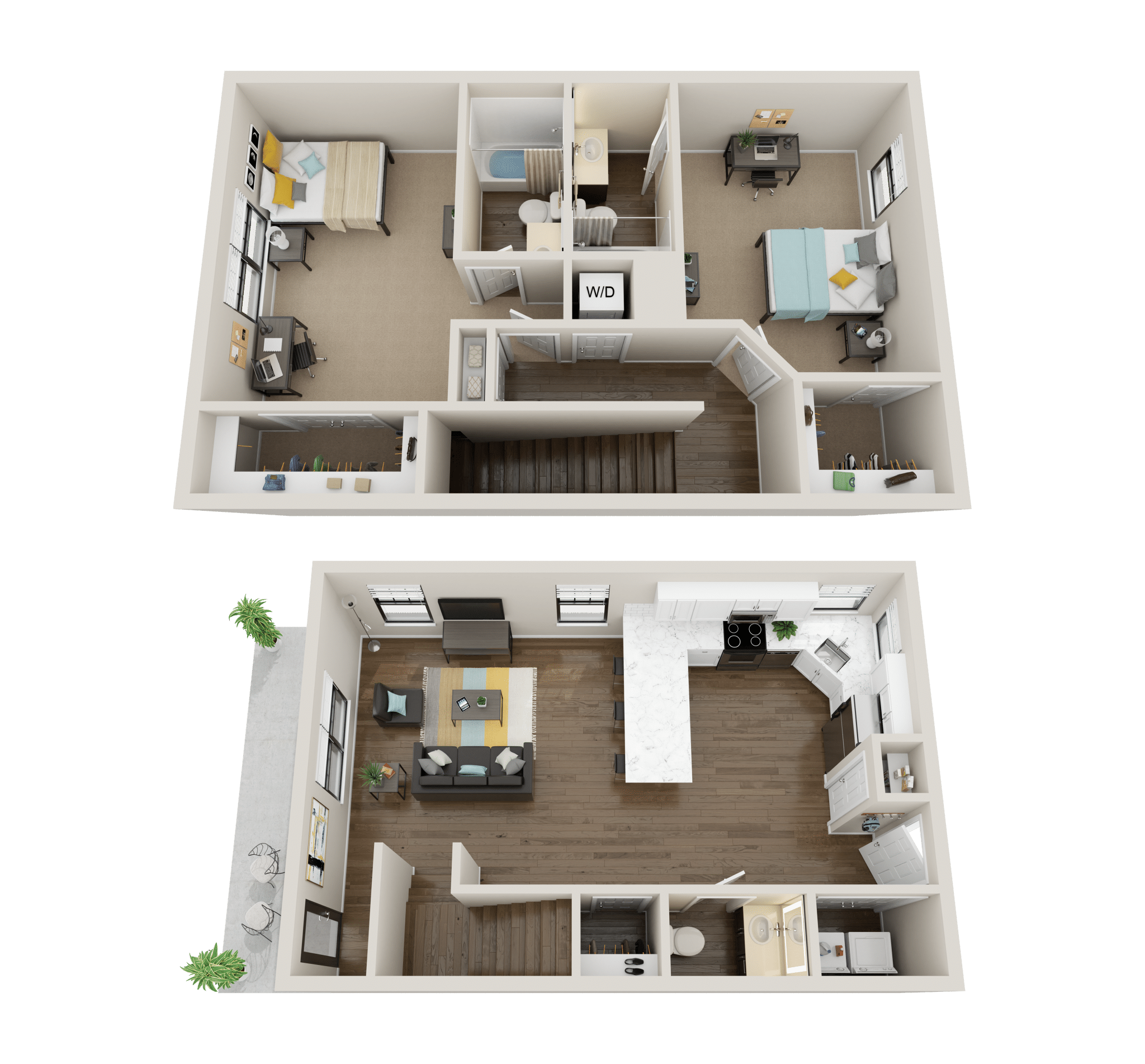 2x2 5 Premium Floor Plan Collective At Clemson Off Campus Apartments Copy The Collective At